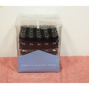 West & Arrow: LED Flickering Flameless Square Bubble Candle Matte Black